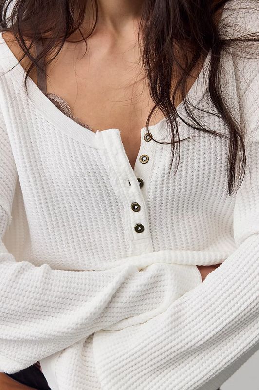 Free People Montreal Oversized Thermal Henley