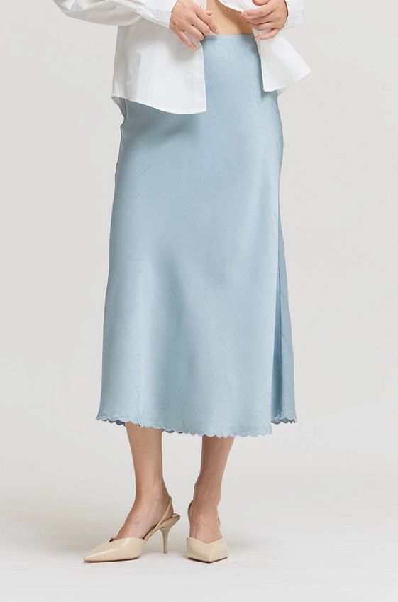 Grade &amp; Gather Scallop Hem Bias Skirt