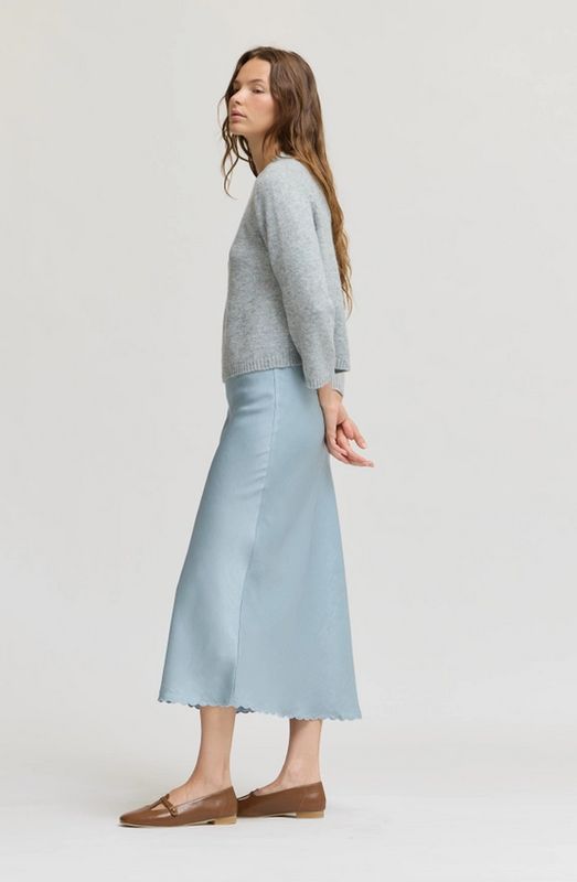 Grade &amp; Gather Scallop Hem Bias Skirt