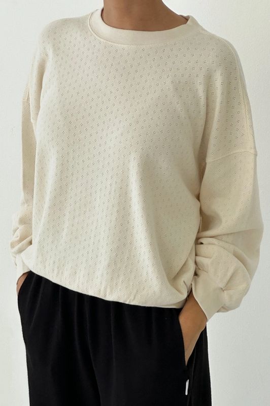 Le Bon Shoppe Pointelle Core Sweatshirt