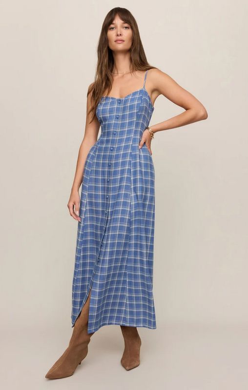 Z Supply Angel Eyes Plaid Midi Dress 