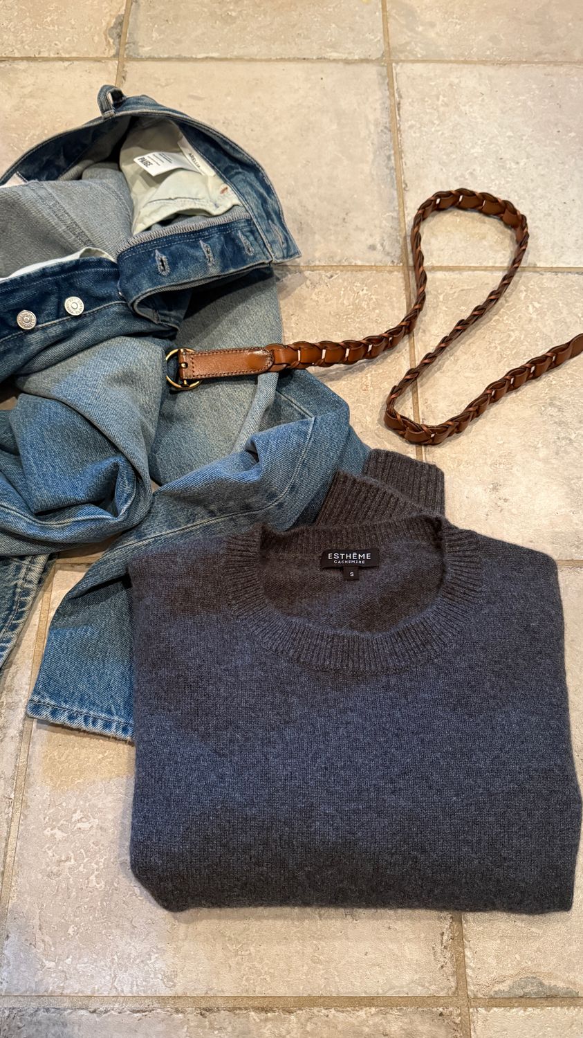 Estheme Cashmere Fitted Crew Neck Sweater