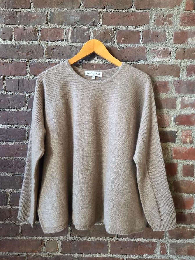 Estheme Cashmere Ribbed Panel Sweater