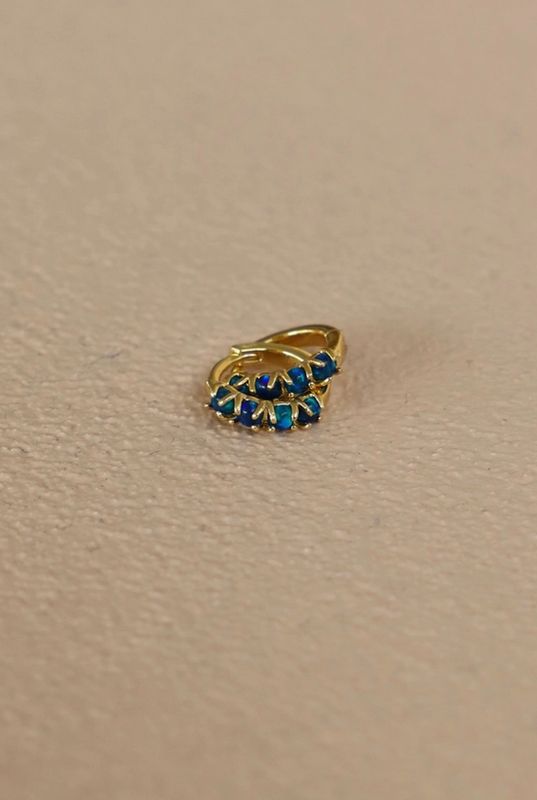 Katie Waltman Jewlery Dark Blue Opal Mini Hoops KW95