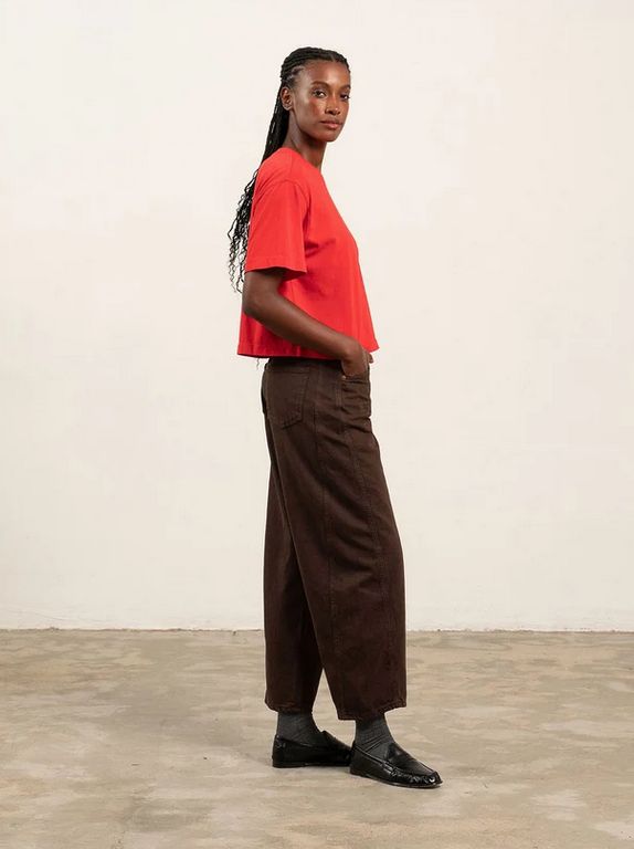 Richer Poorer Relaxed Crop Tee in Samba Red