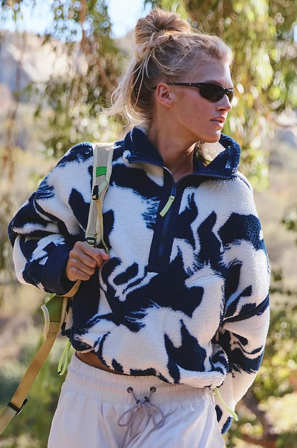 Free People Mountain High Printed Half-Zip Fleece (Two Colors)