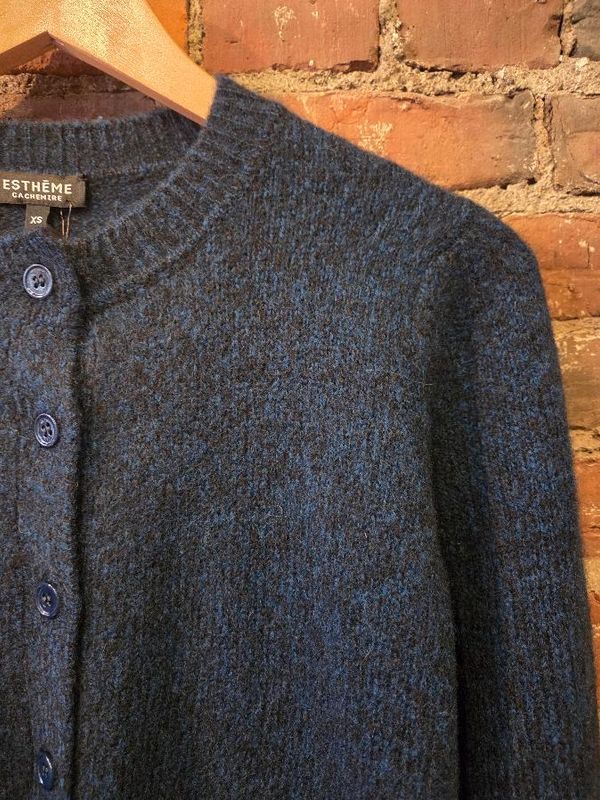 Estheme Cashmere Puff Sleeve Cardigan