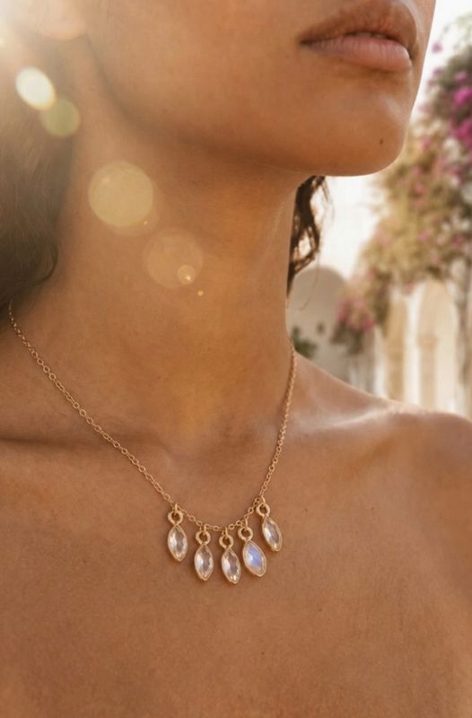 Native Gem Bella Necklace with Rainbow Moonstone NG54
