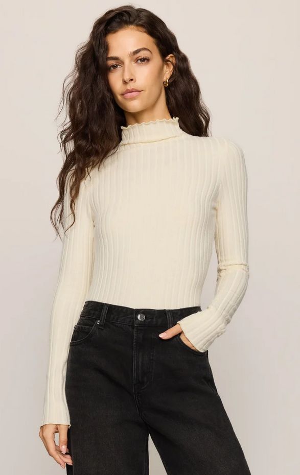 Z Supply Hattie Silky Rib Mock Neck Top