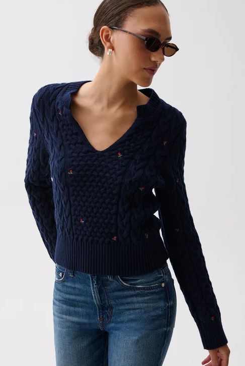 Pistola Shana Cable Embroidered Sweater