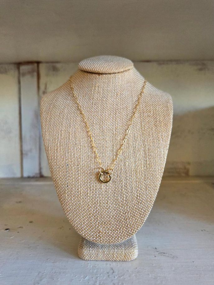 Sha Parle Gold-Filled Paperclip Chain with Charm Holder 20"-22" SH46