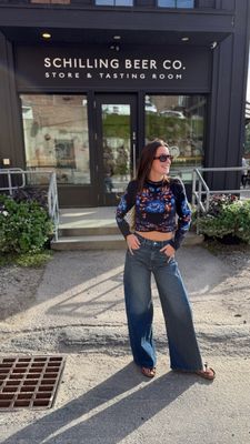 Farm Rio Bow Garden Blue Knit Top