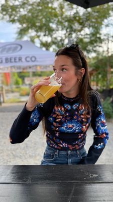 Farm Rio Bow Garden Blue Knit Top