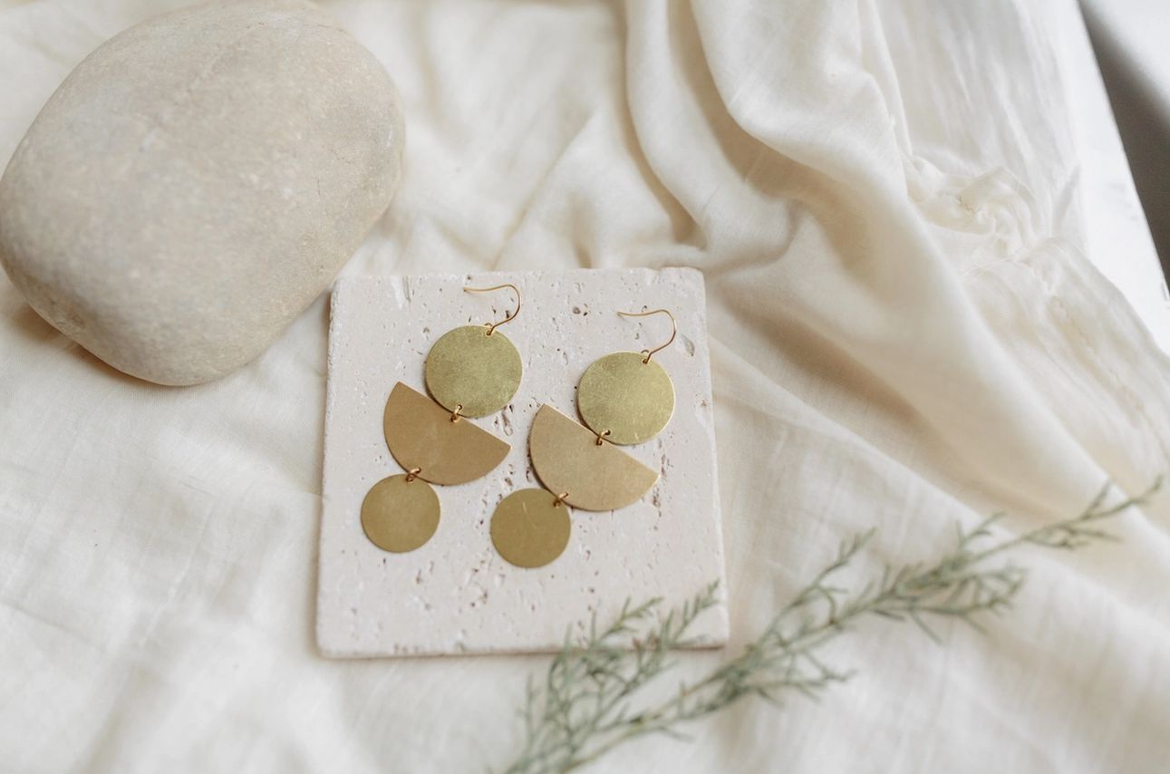 Found &amp; Feral Brass Earrings No. 42 FF20