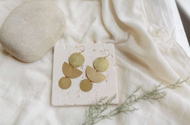 Found &amp; Feral Brass Earrings No. 42 FF20