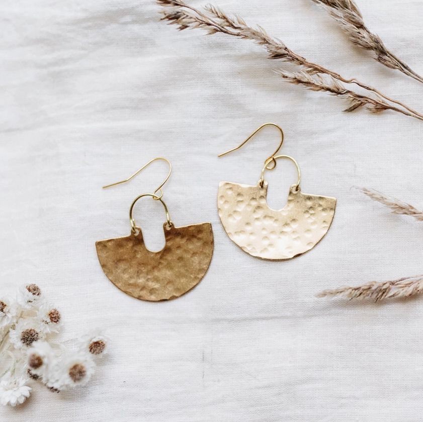 Found &amp; Feral Hammered Flint Earrings FF23