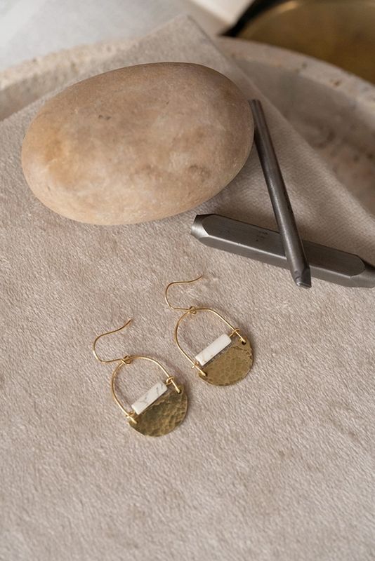 Found &amp; Feral Mini Drop Earrings - White Turquoise FF28