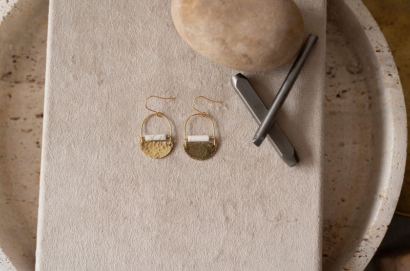 Found &amp; Feral Mini Drop Earrings - White Turquoise FF28