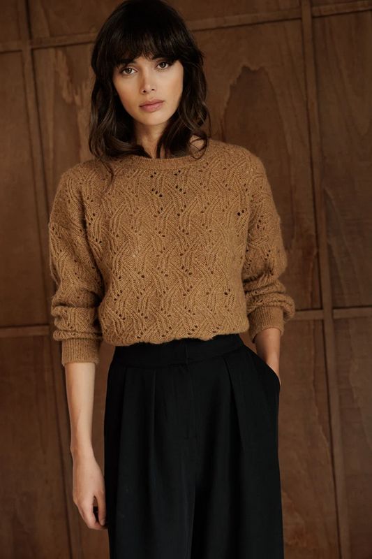 Indi &amp; Cold Decorative Sweater with Alpaca