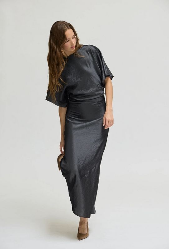 Grade &amp; Gather Ruched Waist Bias Dress