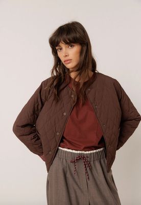 Indi & Cold Tartan Print Quilted Jacket