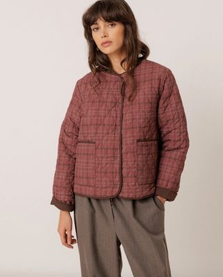 Indi & Cold Tartan Print Quilted Jacket