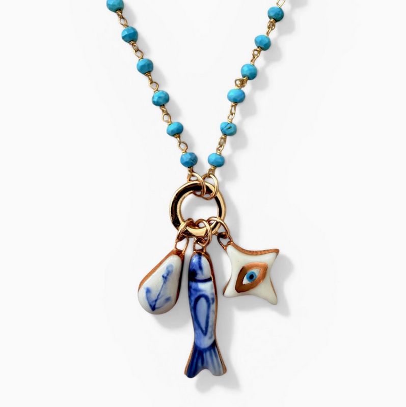 Sha Parle Blue Fish Charm SH61