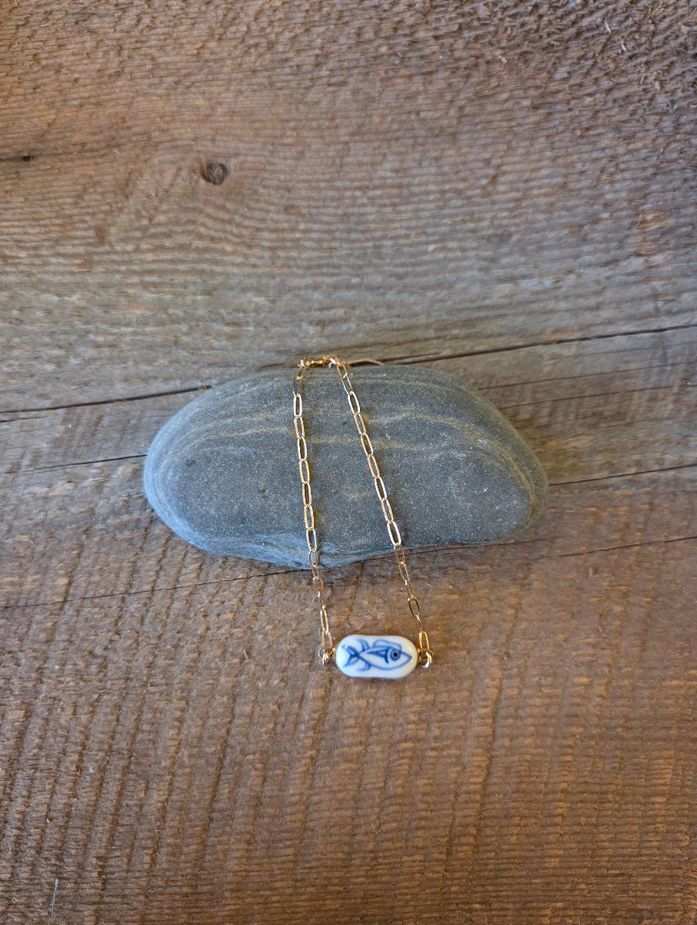 Sha Parle Paperclip Lucky Fish Charm Bracelet SH63