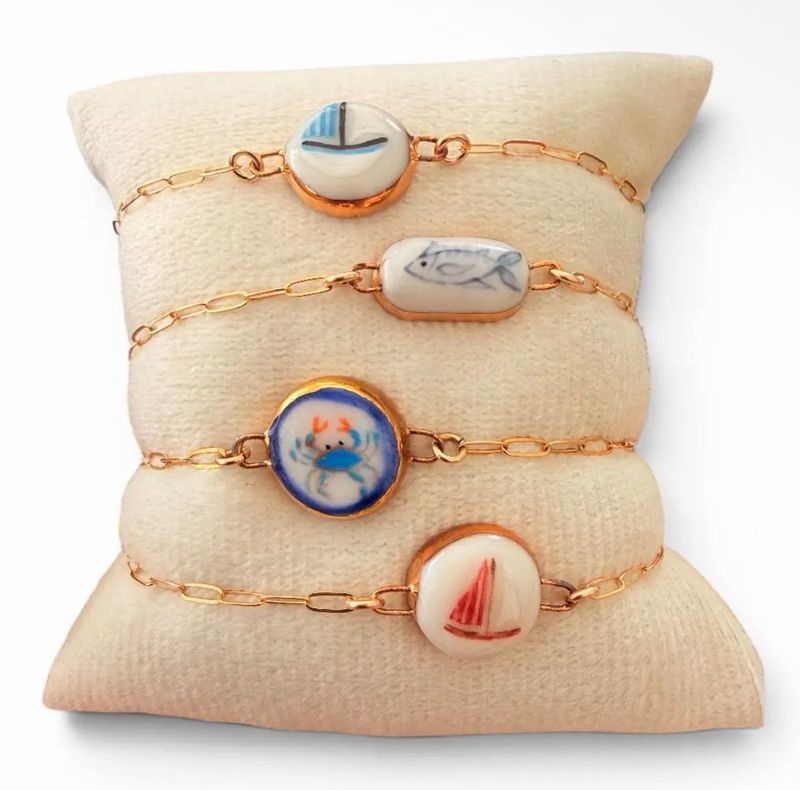 Sha Parle Paperclip Lucky Fish Charm Bracelet SH63