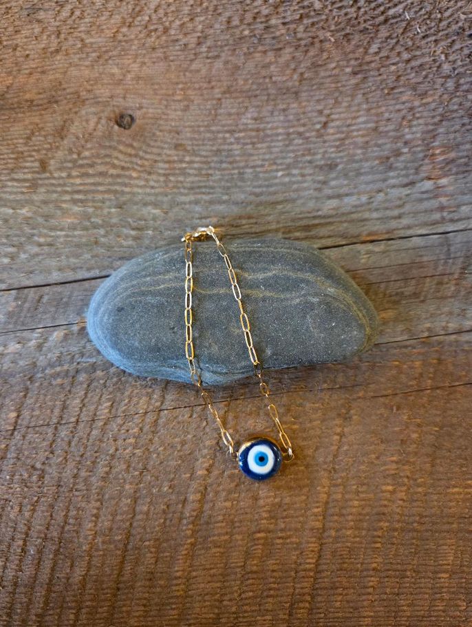 Sha Parle Paperclip Evil Eye Charm Bracelet SH64