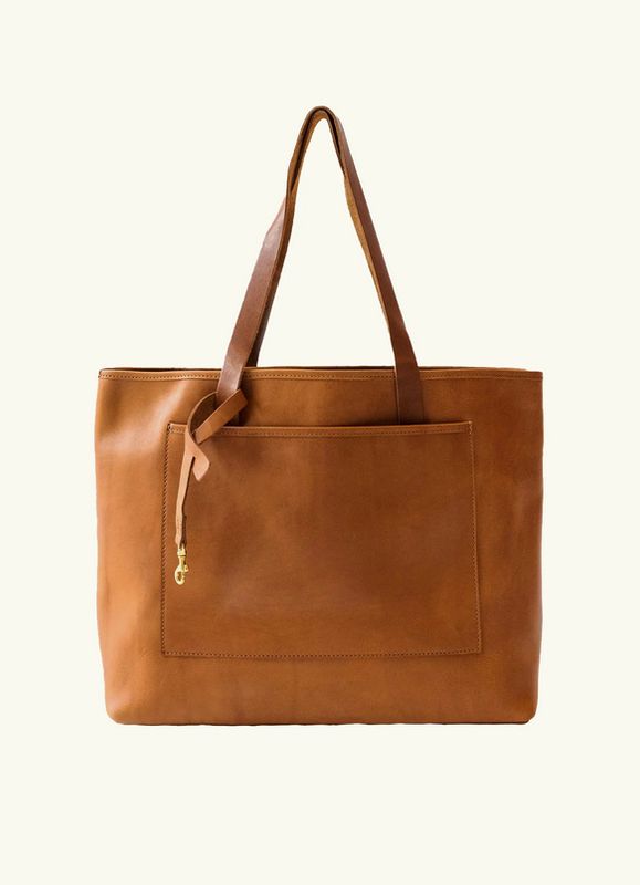WP Standard Full-Grain Leather Oversized Tote Bag in Tan WP3