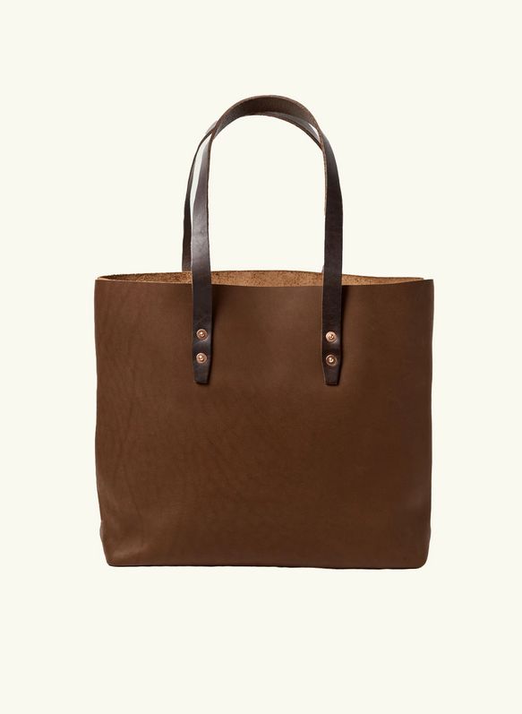 WP Standard Full-Grain Leather Simple Tote Bag in Chocolate WP5