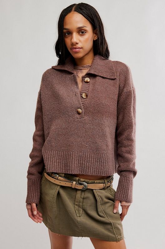 Free People Trading Up Polo Sweater