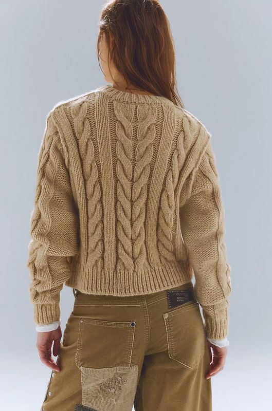 Free People Riley Cable Knit Pullover