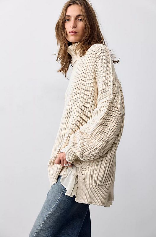Free People Worn Thru Turtleneck Sweater