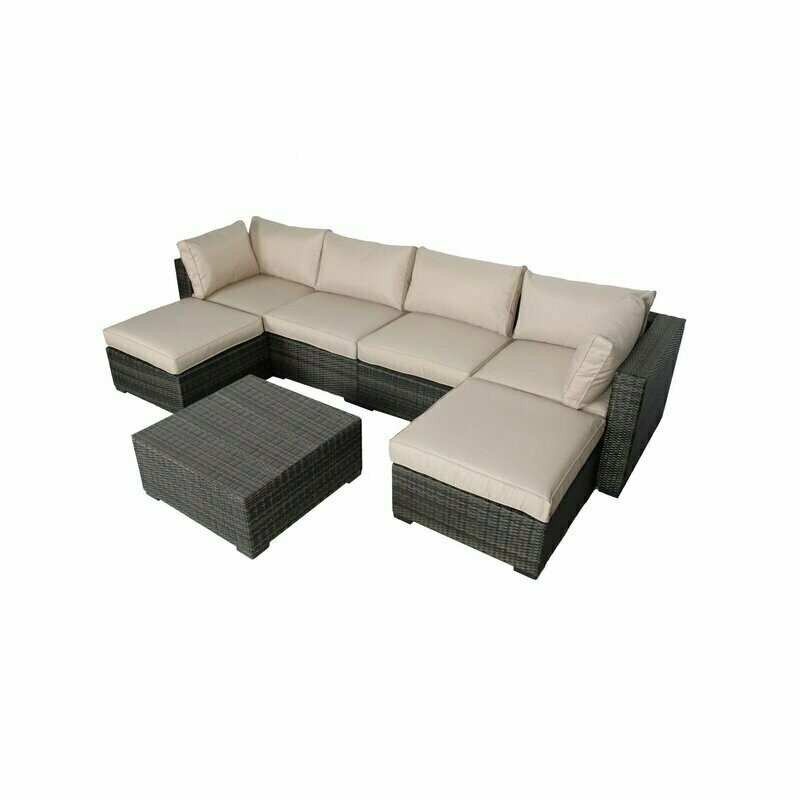 Hampton's Rattan With Beige Cushion - Corner RIGHT