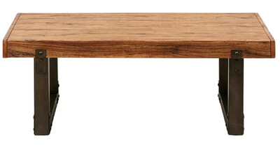 Rustic Metal Base Coffee Table