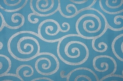 Turquoise Metallic Scroll