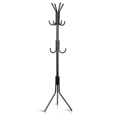 Standing Coat &amp; Hat Stand - Black 6&#39; High
