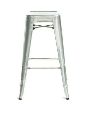 Tolix Gun Metal Backless Stool