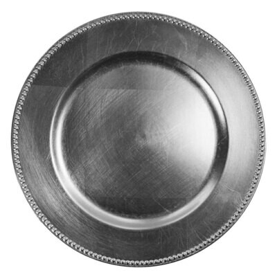 Silver Beaded Melamine Charger