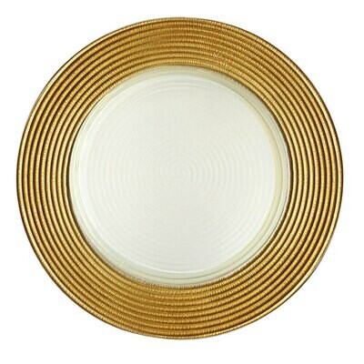 Gold Trim Glass Charger