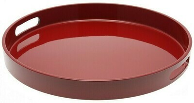Red Lacquer Tray Round 13.5"