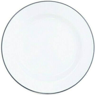 ​Enamelware Grey Trim Dinner Plate 10.25&quot; - Pack of 10