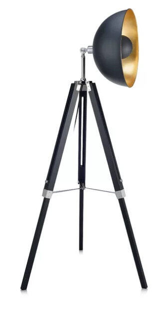 Tripod Floor Lamp Black 63"