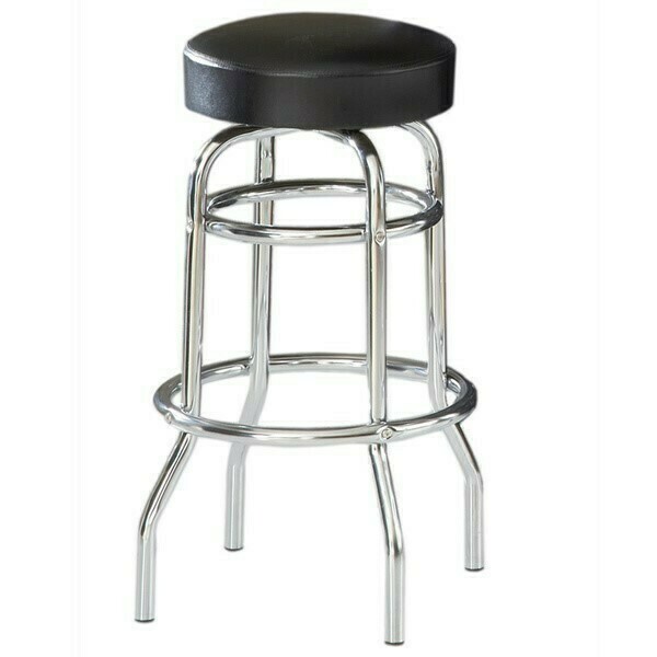 Chrome Black Cushion bar Stool