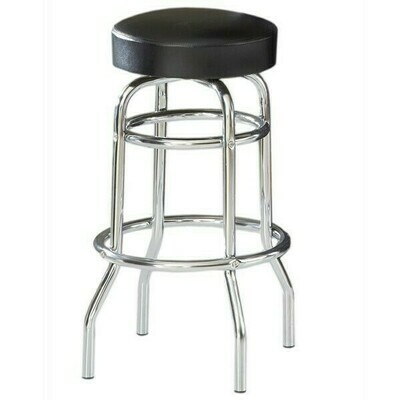 Chrome Black Cushion bar Stool