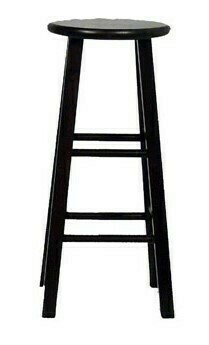 Backless Wood Bar Stool Black