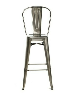 Tolix Gun Metal w/ Back Stool
