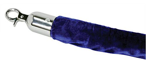 Velour Rope 6 Ft. Blue - Silver End Cap